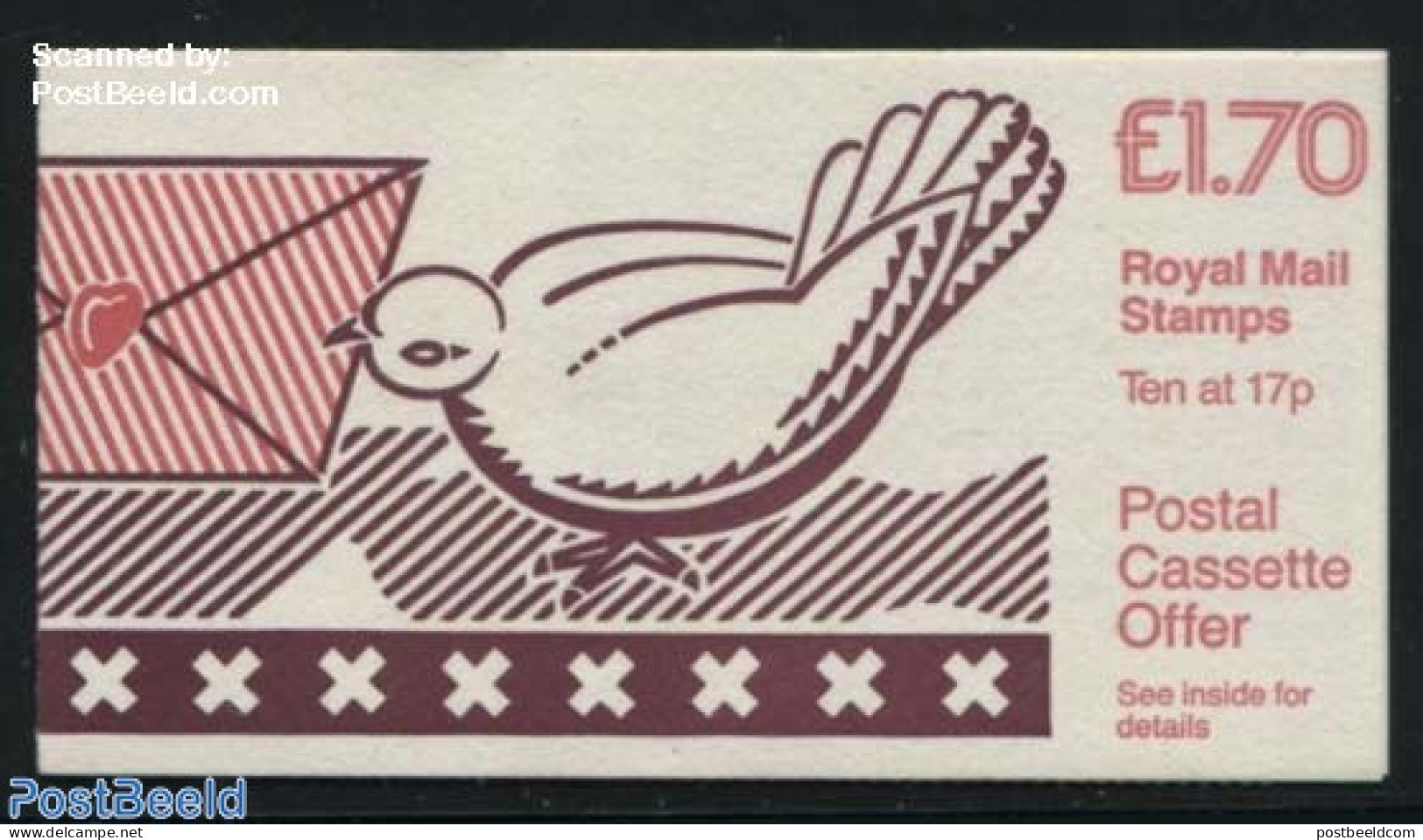 Great Britain 1984 Def. Booklet, Love Letter, Selvedge At Right, Mint NH, Nature - Birds - Stamp Booklets - Pigeons - Nuovi