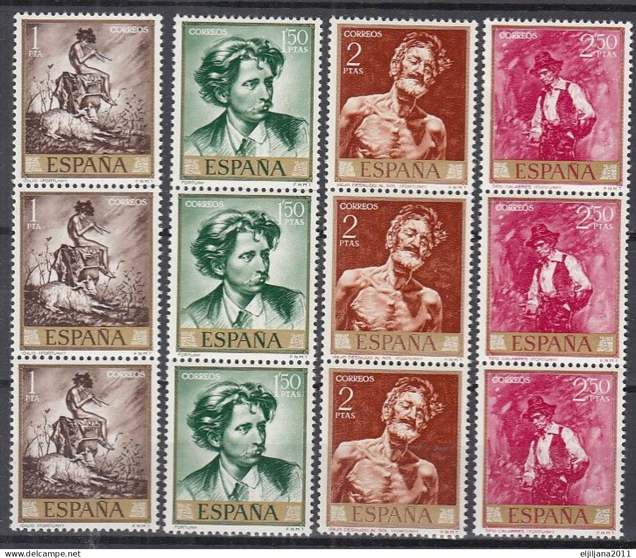 ⁕ SPAIN / ESPANA 1968 ⁕ Mariano Fortuny (stamp Day) Art Painting Gemalde Mi.1740-1749 ⁕ MNH ( 43 Stamps ) - Ongebruikt