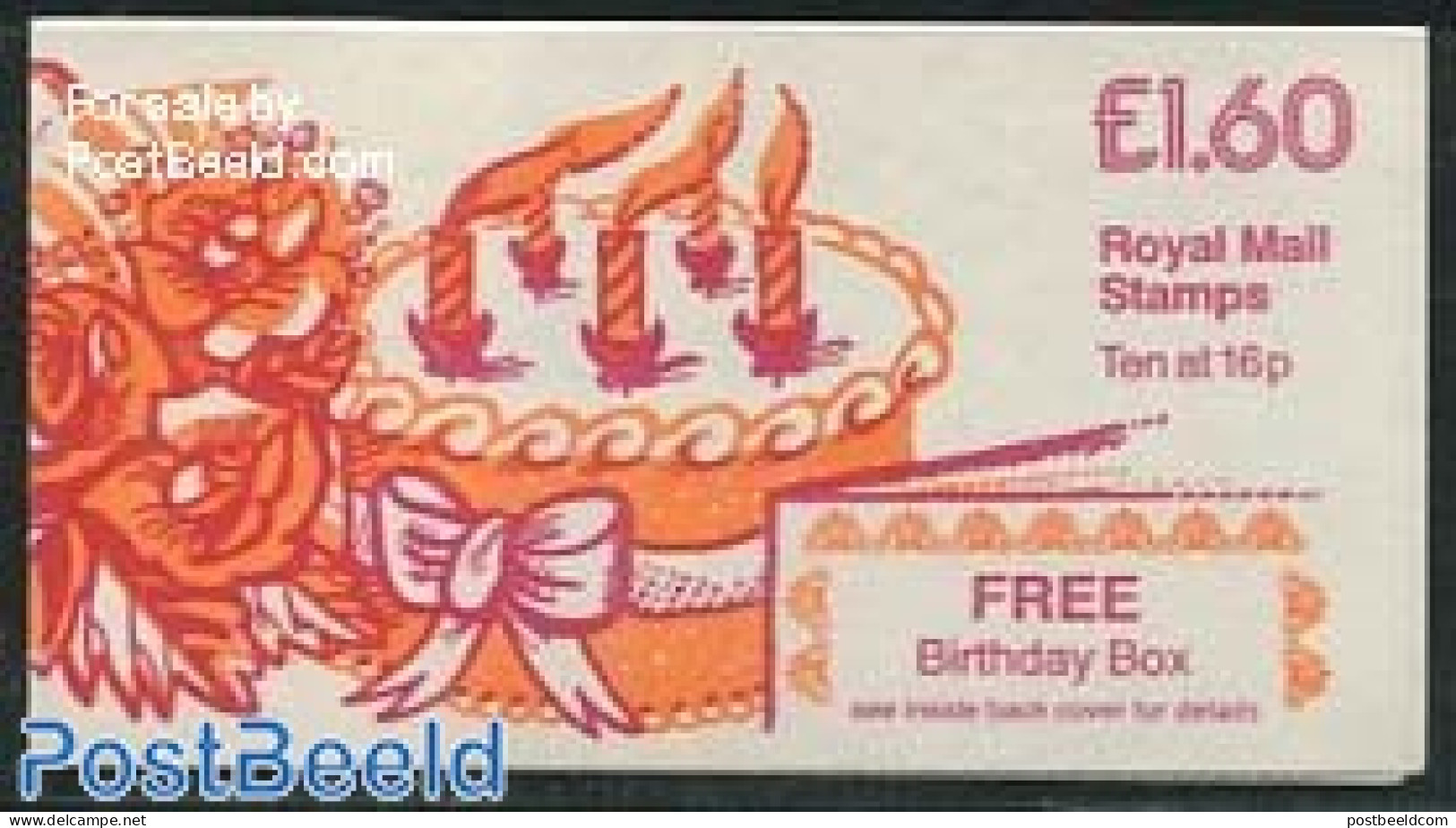 Great Britain 1983 Birthday Box Booklet, Selvedge At Right, Mint NH, Stamp Booklets - Nuevos