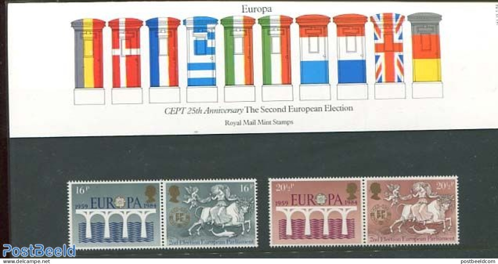 Great Britain 1984 Europe, Presentation Pack 153, Mint NH, History - Neufs