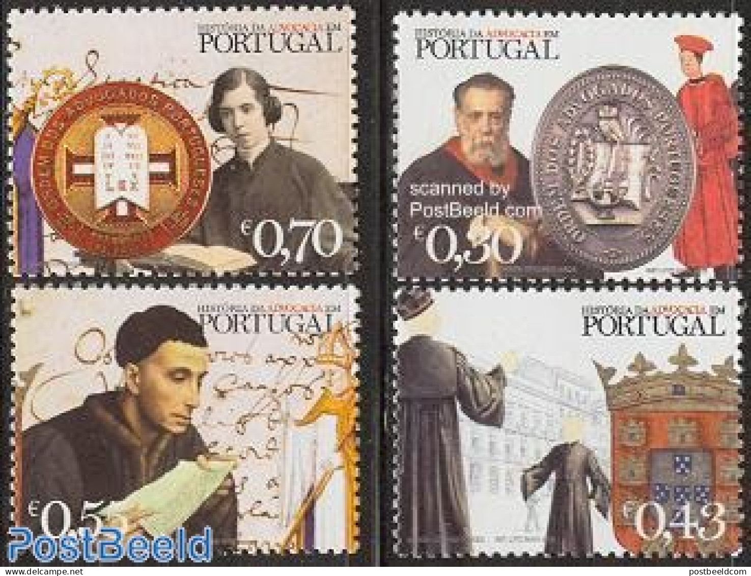 Portugal 2003 Justice System 4v, Mint NH, History - Various - Coat Of Arms - Justice - Art - Handwriting And Autographs - Unused Stamps