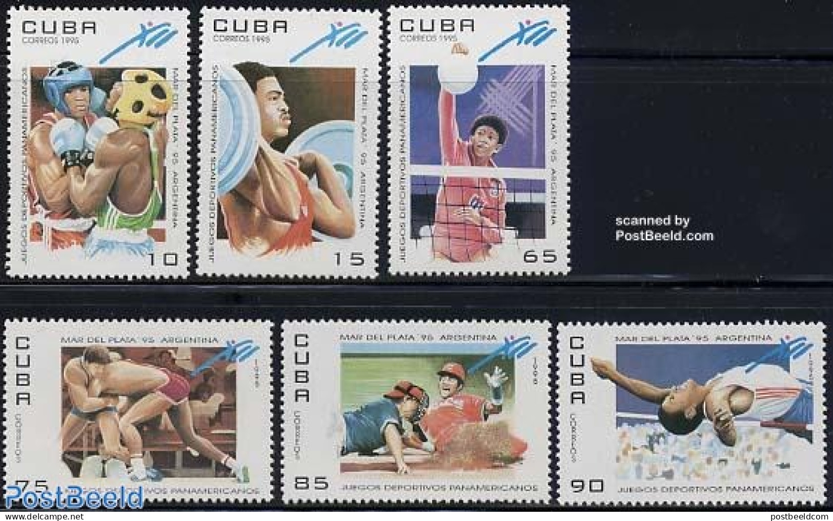Cuba 1995 Pan American Games 6v, Mint NH, Sport - Athletics - Baseball - Boxing - Sport (other And Mixed) - Volleyball.. - Ungebraucht