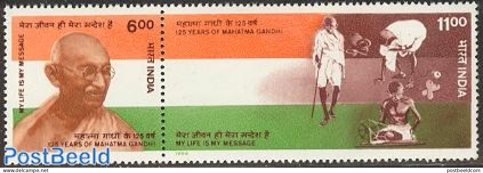 India 1994 Gandhi 2v [:], Mint NH, History - Gandhi - Politicians - Unused Stamps