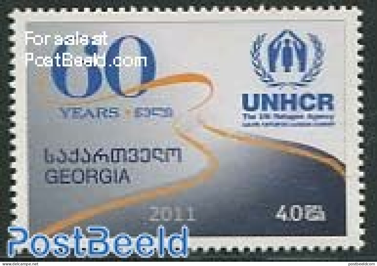 Georgia 2011 60 Years UNHCR 1v, Mint NH, History - Refugees - Rifugiati