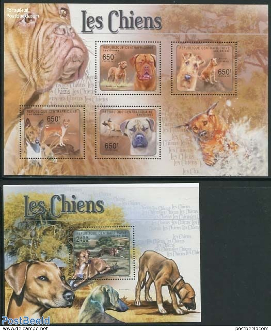 Central Africa 2011 Dogs 2 S/s, Mint NH, Nature - Dogs - Repubblica Centroafricana
