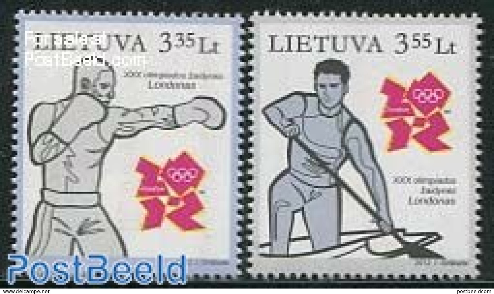 Lithuania 2012 Olympic Games London 2v, Mint NH, Sport - Boxing - Kayaks & Rowing - Olympic Games - Boksen