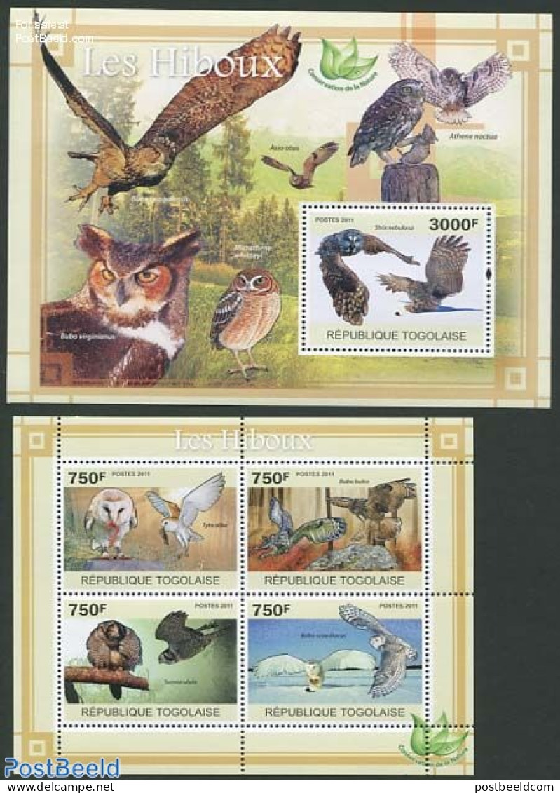 Togo 2011 Owls 2 S/s, Mint NH, Nature - Birds - Birds Of Prey - Owls - Togo (1960-...)
