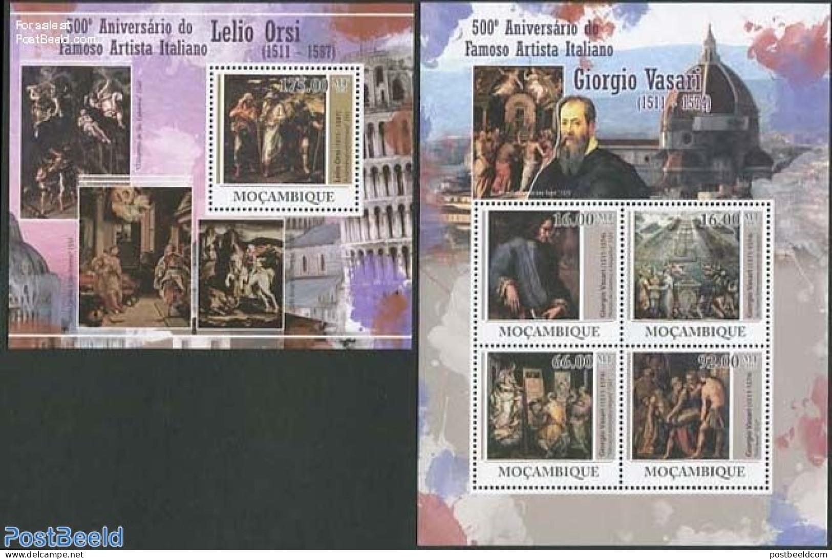 Mozambique 2011 Famous Italian Artists 2 S/s, Mint NH, Art - Paintings - Mozambico