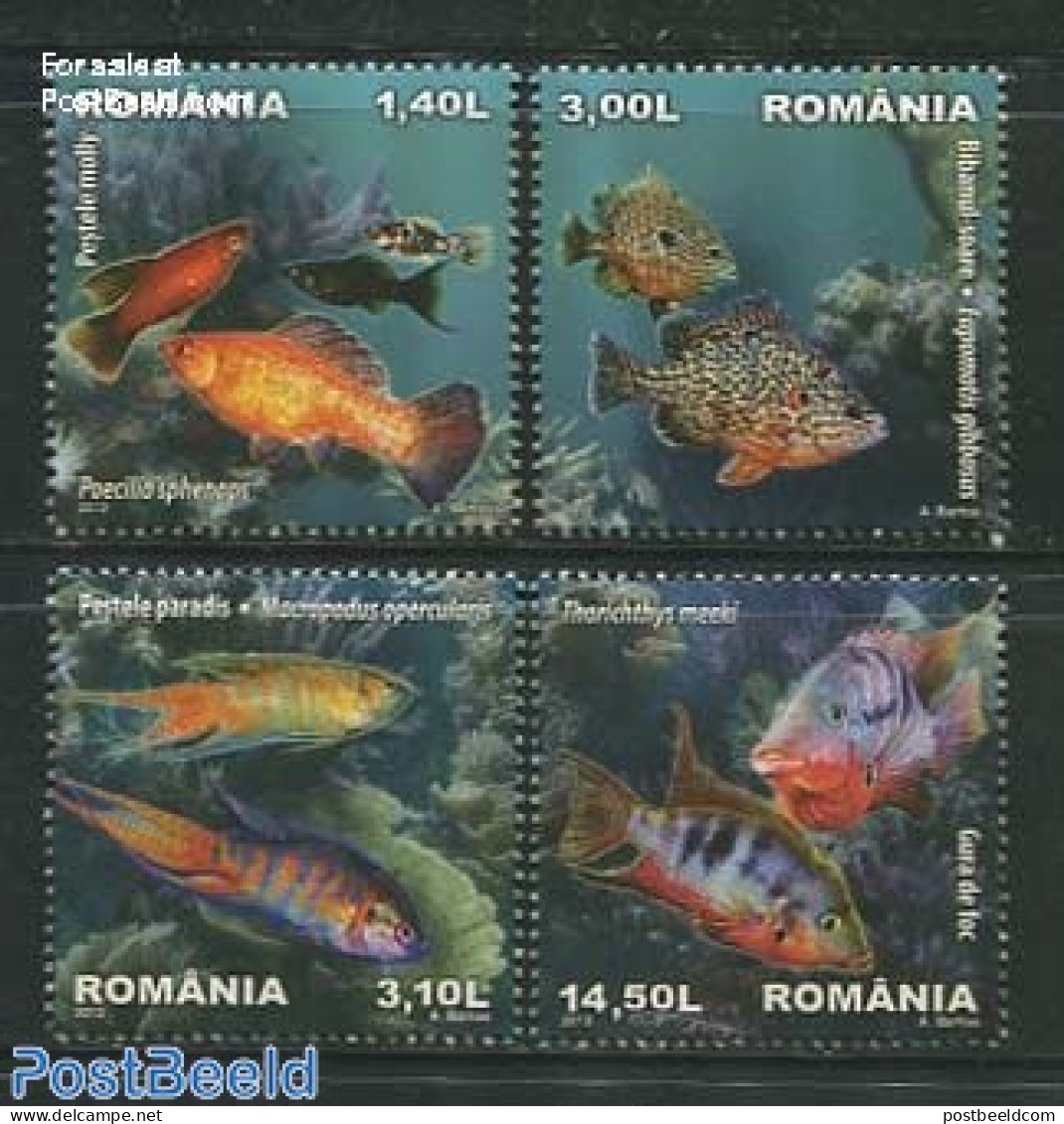 Romania 2012 Fish 4v, Mint NH, Nature - Fish - Nuevos