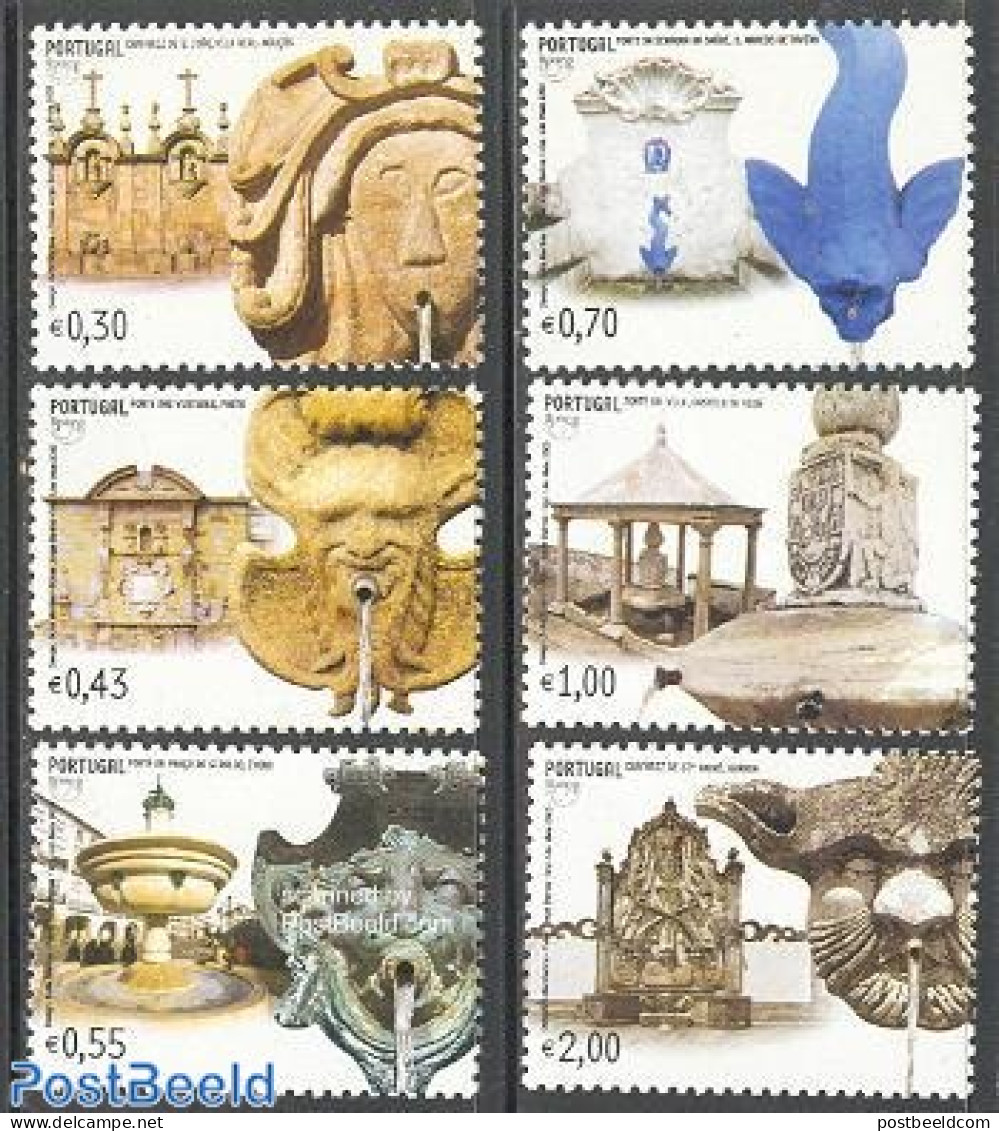 Portugal 2003 Fountains 6v, Mint NH, Nature - Water, Dams & Falls - U.P.A.E. - Art - Sculpture - Unused Stamps