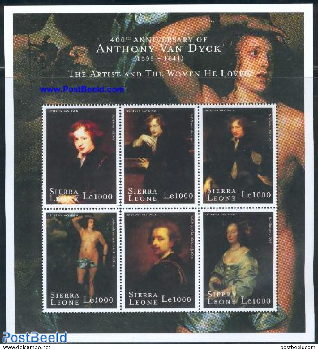 Sierra Leone 2000 Anthony Van Dyck 6v M/s, Mint NH, History - Netherlands & Dutch - Art - Paintings - Geografia
