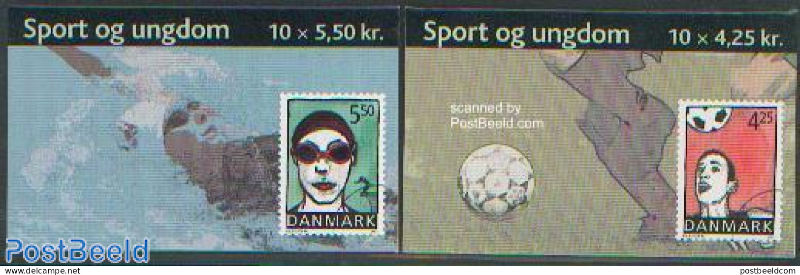 Denmark 2003 Sport & Youth 2 Booklets, Mint NH, Sport - Football - Sport (other And Mixed) - Stamp Booklets - Art - Co.. - Nuovi