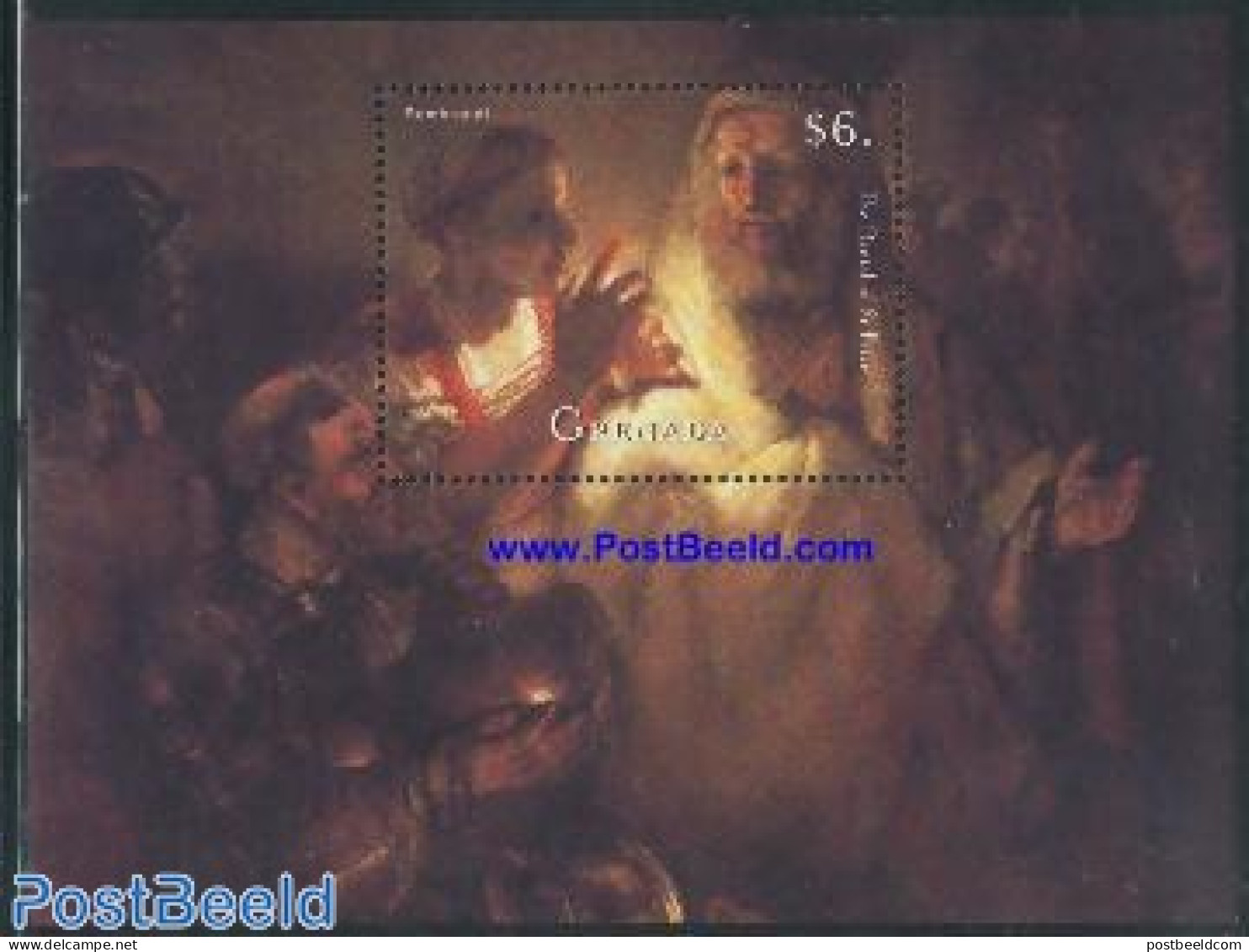 Grenada 2001 Rijksmuseum S/s, Rembrandt, Mint NH, History - Netherlands & Dutch - Art - Museums - Paintings - Rembrandt - Geographie