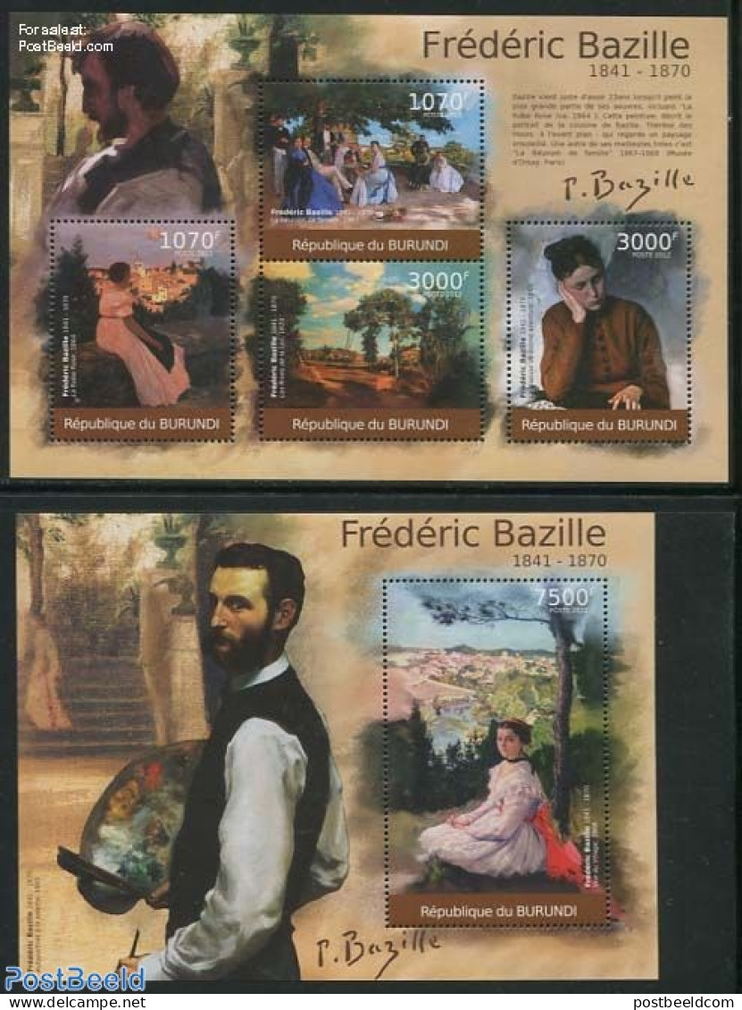 Burundi 2012 Frederic Bazille Paintings 2 S/s, Mint NH, Art - Paintings - Other & Unclassified