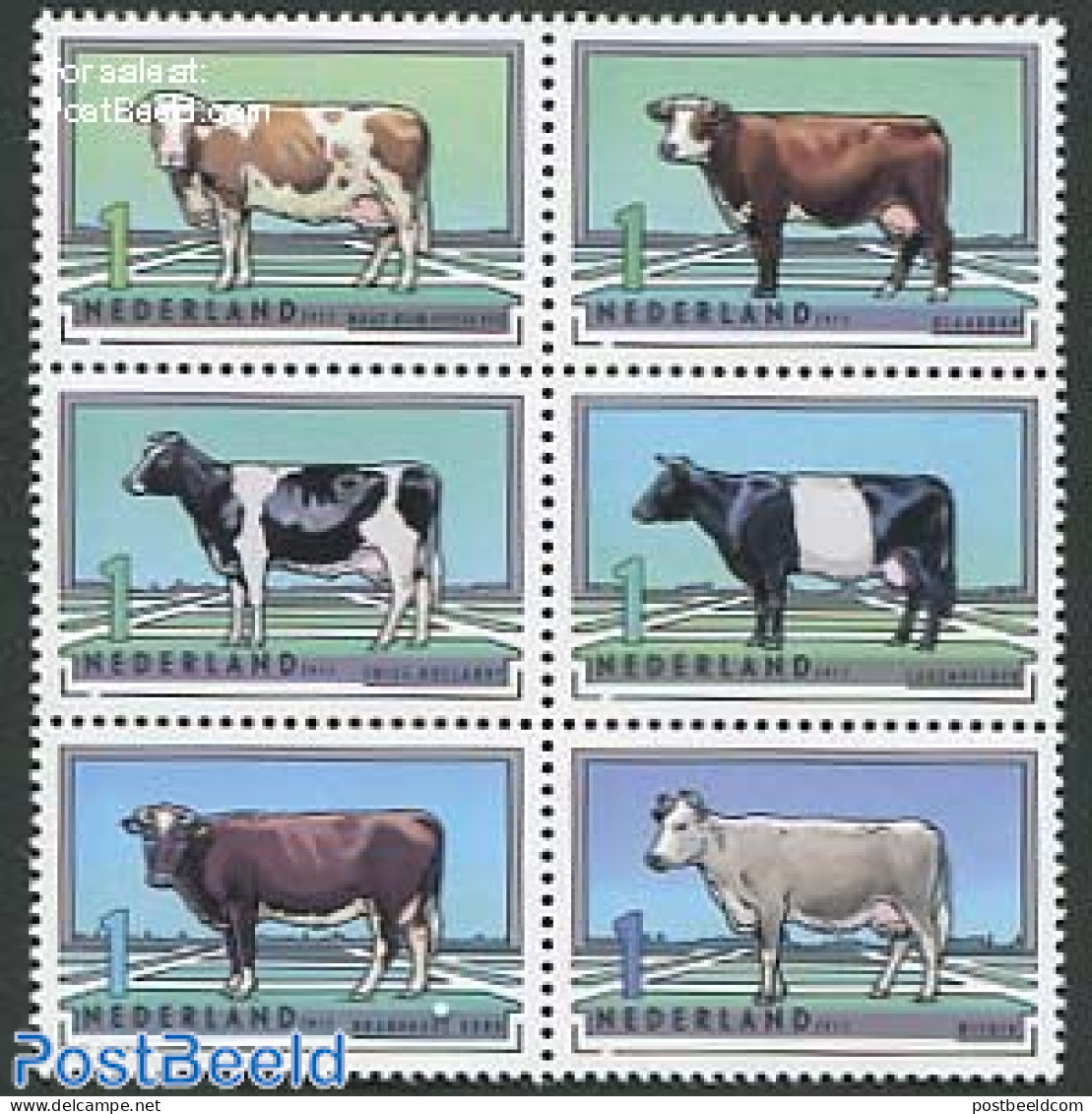 Netherlands 2012 Cows 6v [++], Mint NH, Nature - Animals (others & Mixed) - Cattle - Ungebraucht