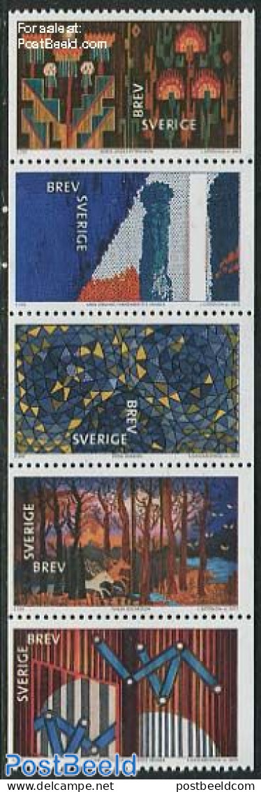 Sweden 2012 Textile Art 5v [::::], Mint NH, Nature - Various - Horses - Textiles - Unused Stamps