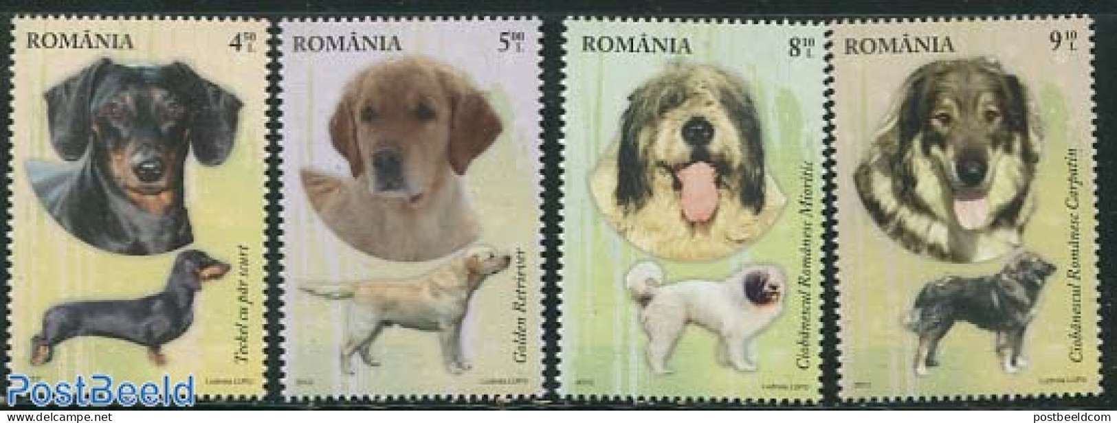 Romania 2012 Dogs 4v, Mint NH, Nature - Dogs - Neufs