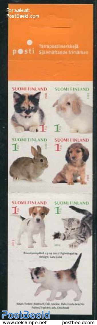 Finland 2012 Domestic Animals Booklet S-a, Mint NH, Nature - Animals (others & Mixed) - Cats - Dogs - Rabbits / Hares .. - Nuevos