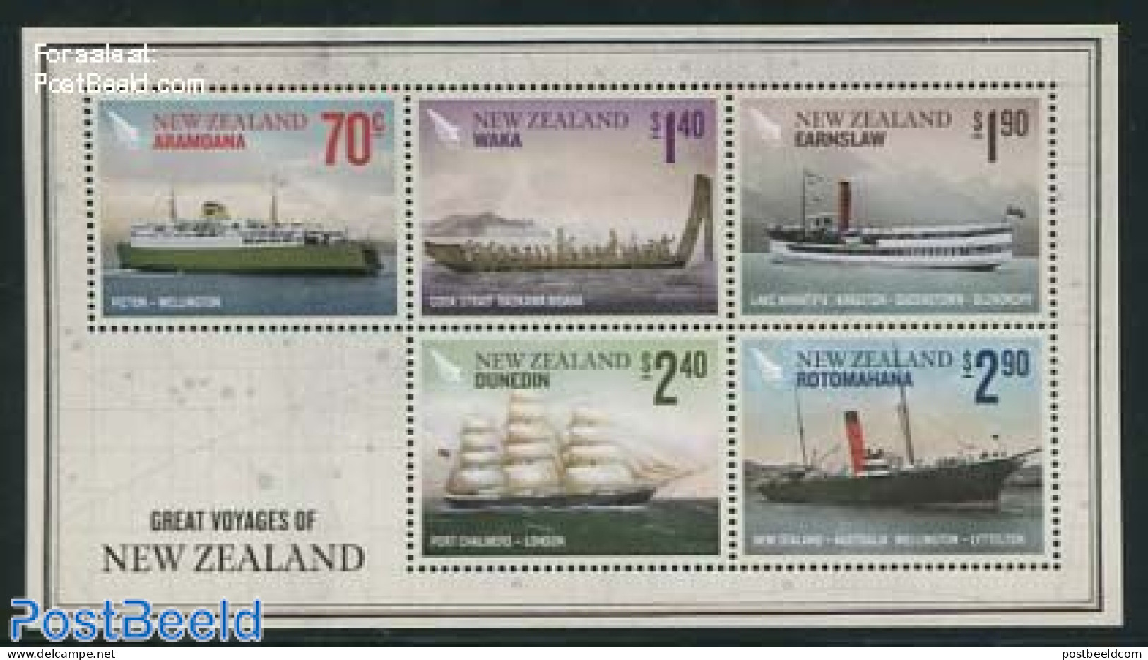 New Zealand 2012 Great Voyages Of New Zealand 5v M/s, Mint NH, Transport - Ships And Boats - Nuovi