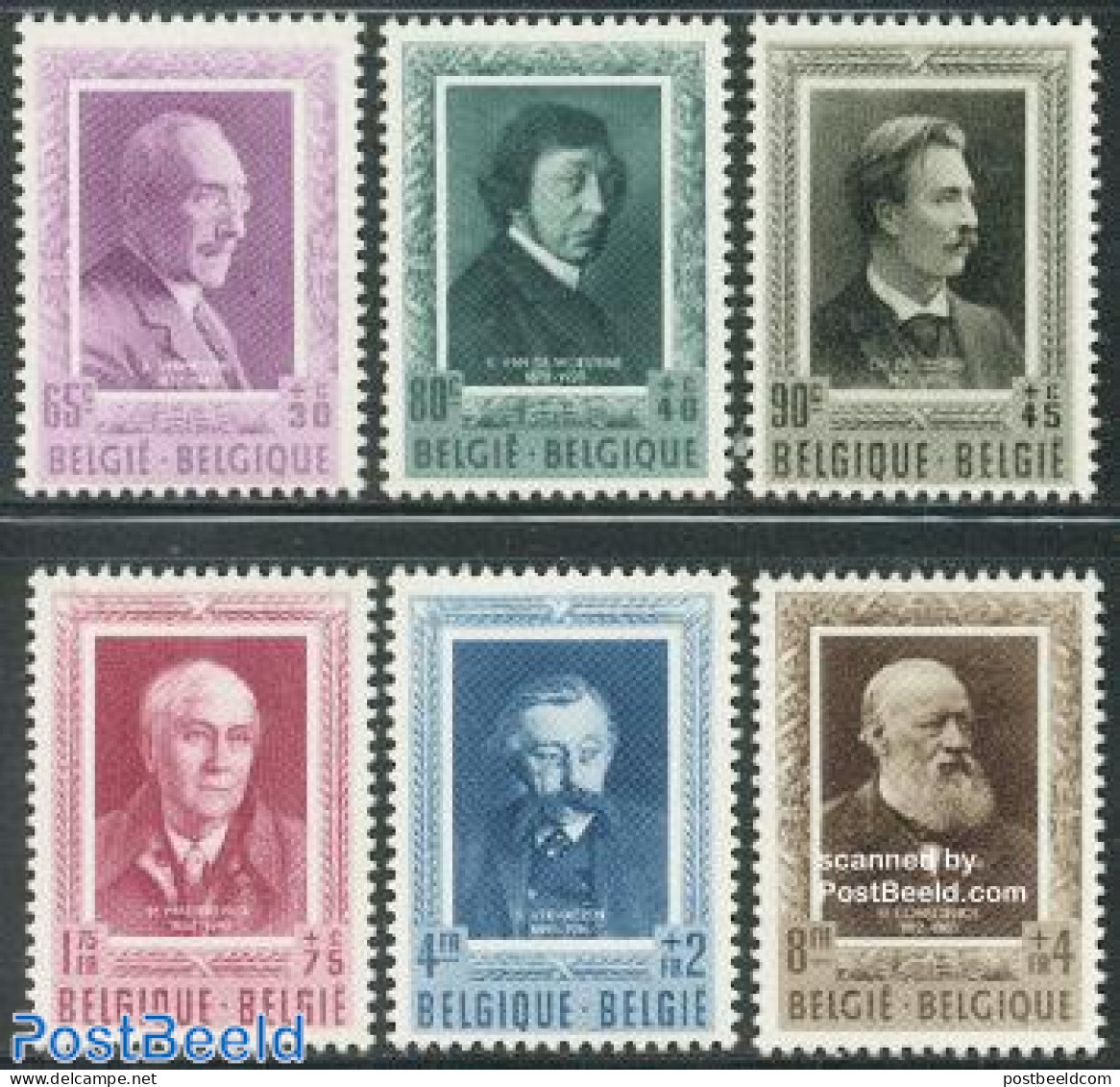 Belgium 1952 Culture, Authors 6v, Unused (hinged), Art - Authors - Unused Stamps