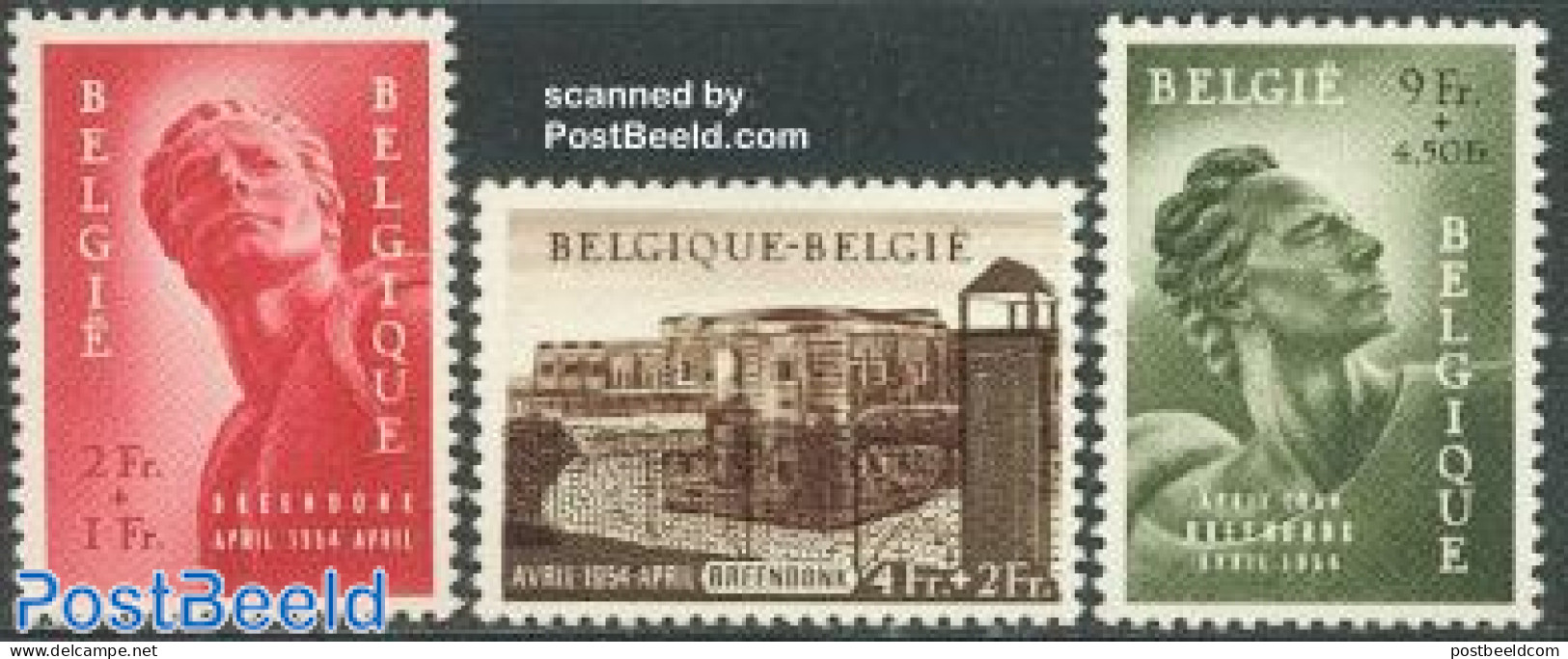 Belgium 1954 Political Prisoners 3v, Unused (hinged) - Nuevos