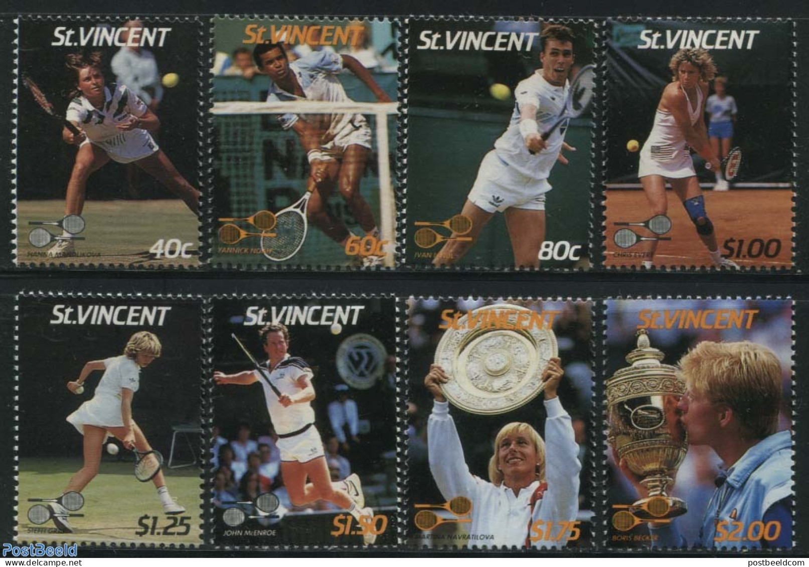 Saint Vincent 1987 Tennis 8v, Mint NH, Sport - Tennis - Tennis