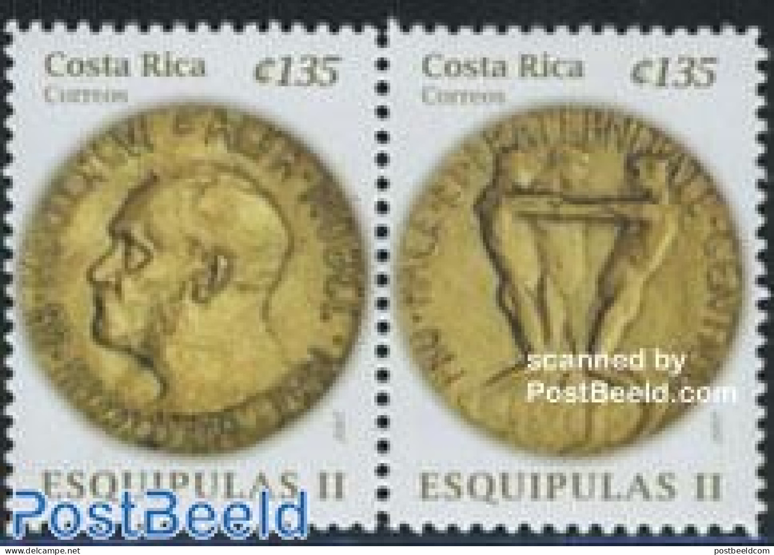 Costa Rica 2007 Coins Esqipulas 2v [:], Mint NH, Various - Money On Stamps - Münzen