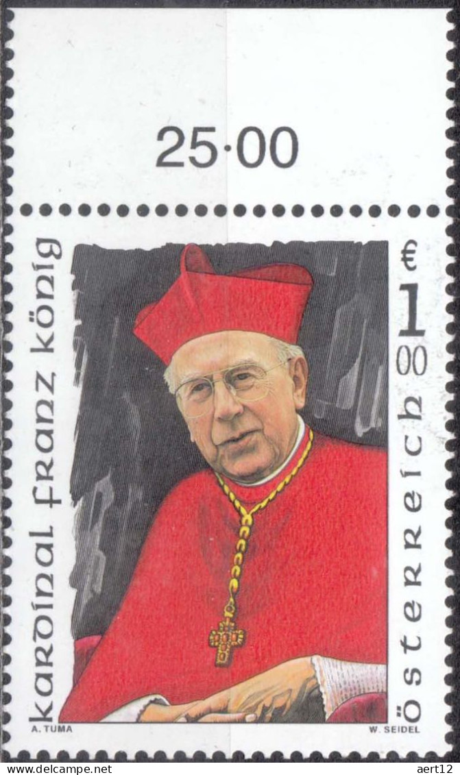 2004, Austria, Franz König, Cardinals, Famous People, Men, Religion, MNH(**), Mi: 2472 - Ungebraucht
