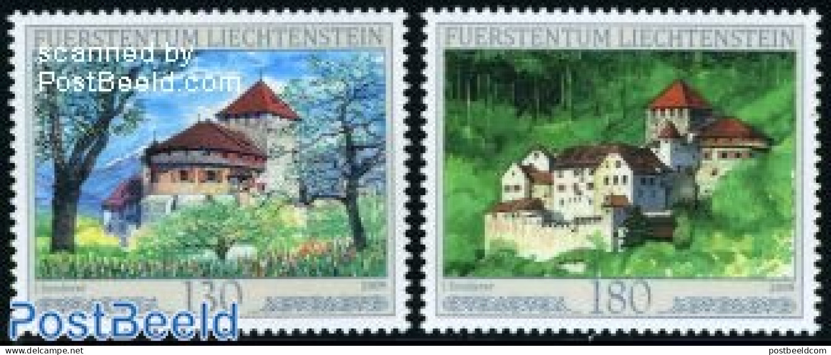Liechtenstein 2009 Vaduz Castle In Spring & Summer 2v, Mint NH, Art - Castles & Fortifications - Ungebraucht