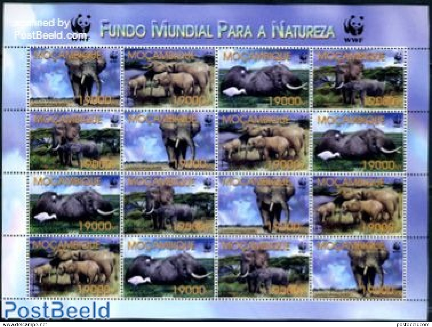 Mozambique 2002 WWF, Elephants M/s (with 4 Sets), Mint NH, Nature - Elephants - World Wildlife Fund (WWF) - Mozambique