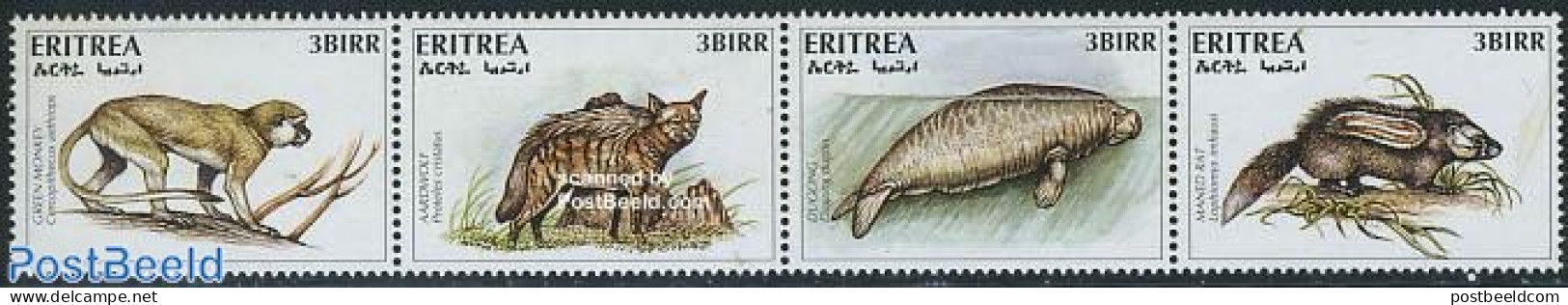 Eritrea 1996 Rare Animals 4v [:::], Mint NH, Nature - Animals (others & Mixed) - Monkeys - Sea Mammals - Eritrea