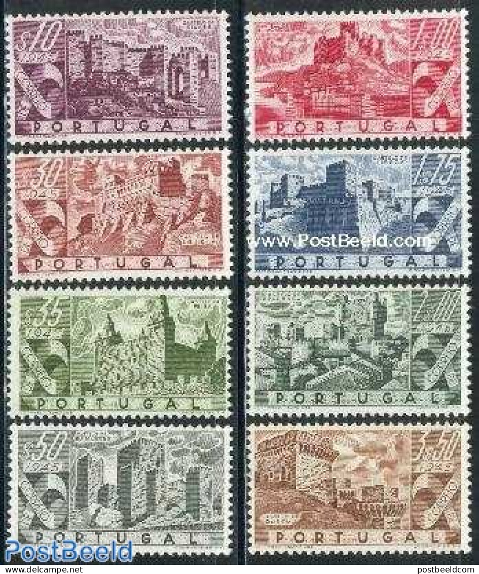 Portugal 1946 Castles 8v, Mint NH, Art - Castles & Fortifications - Unused Stamps