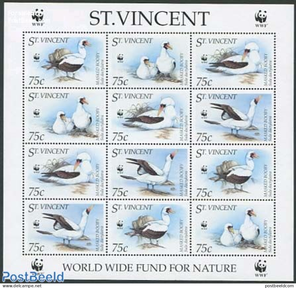 Saint Vincent 1995 WWF, Birds M/s, Mint NH, Nature - Birds - World Wildlife Fund (WWF) - St.Vincent (1979-...)