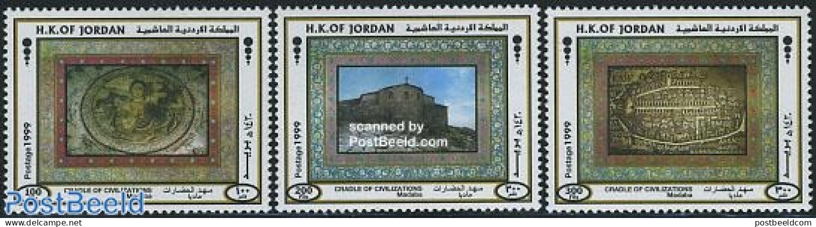 Jordan 1999 Cradle Of Civilisation 3v, Mint NH, History - Archaeology - Archaeology