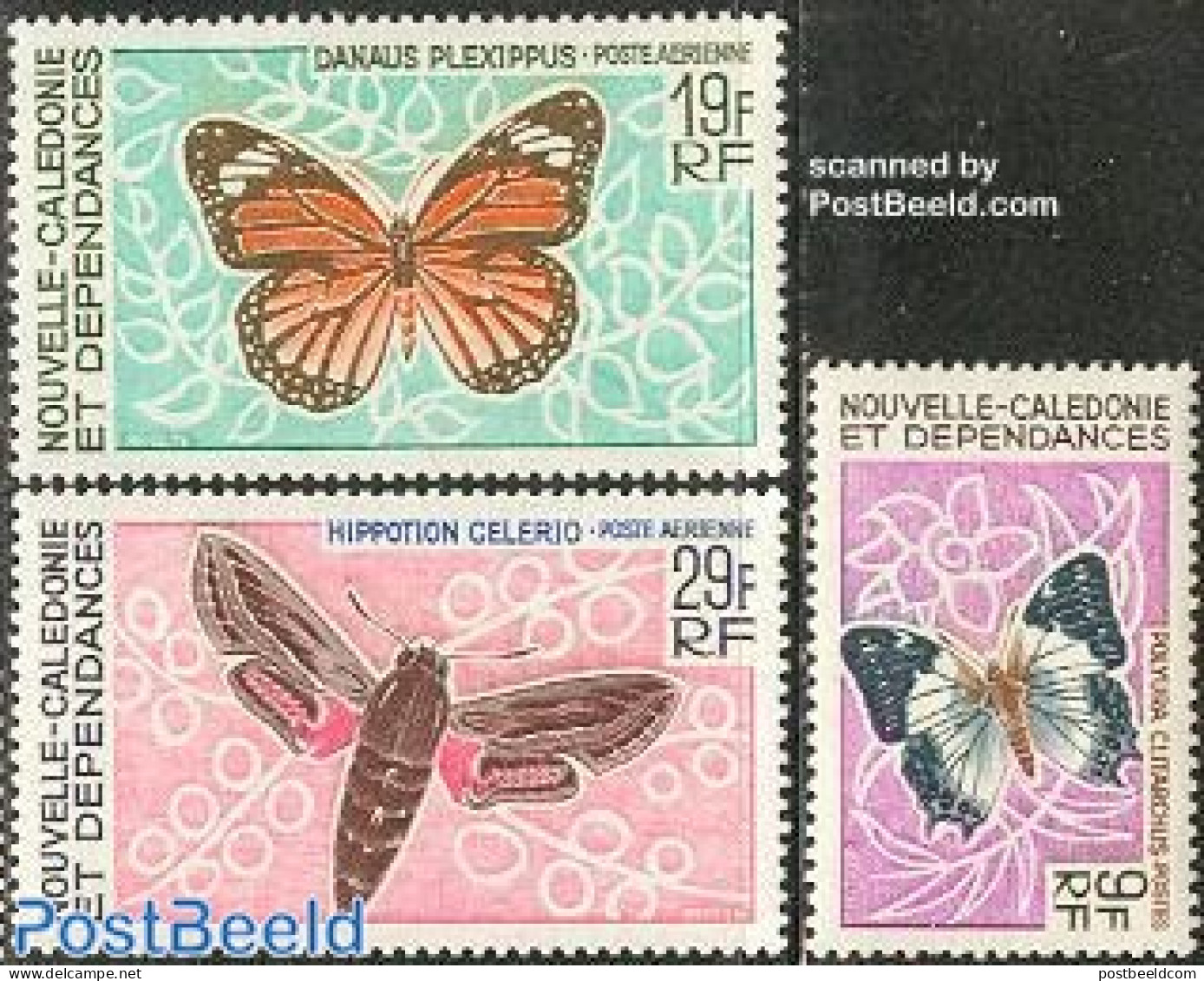 New Caledonia 1968 Butterflies 3v, Mint NH, Nature - Butterflies - Unused Stamps
