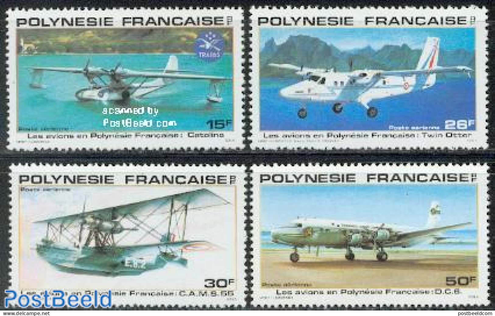 French Polynesia 1980 Aeroplanes 4v, Mint NH, Transport - Aircraft & Aviation - Ongebruikt