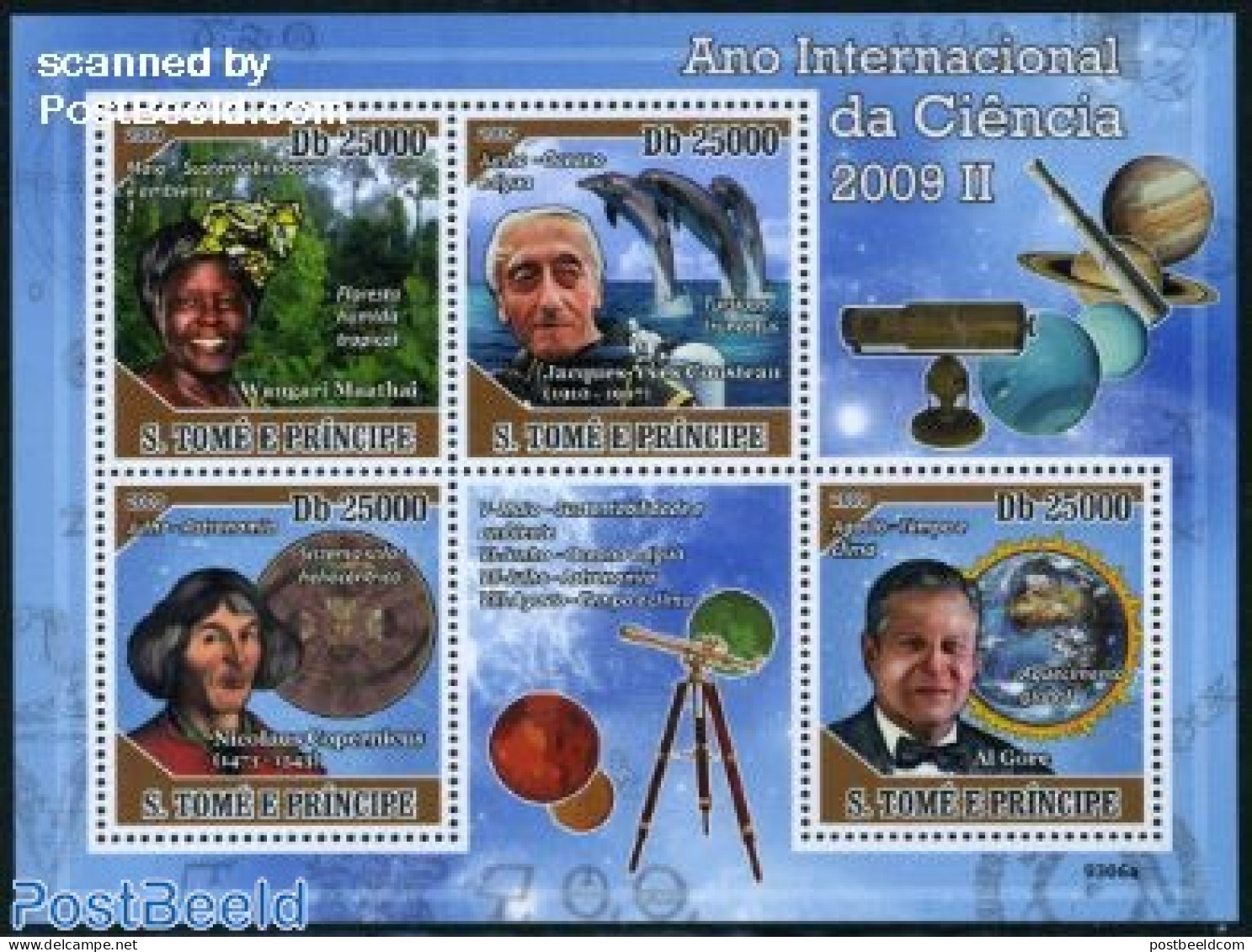 Sao Tome/Principe 2009 Int. Science Year 4v M/s, Mint NH, Nature - Science - Sport - Environment - Sea Mammals - Astro.. - Protezione Dell'Ambiente & Clima