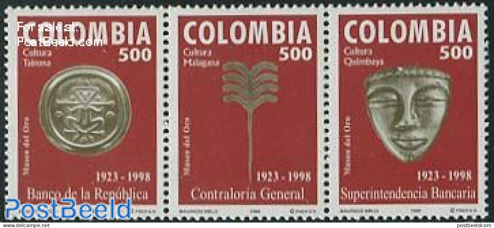 Colombia 1998 National Bank & Bank Control 3v [::], Mint NH, Various - Banking And Insurance - Colombie
