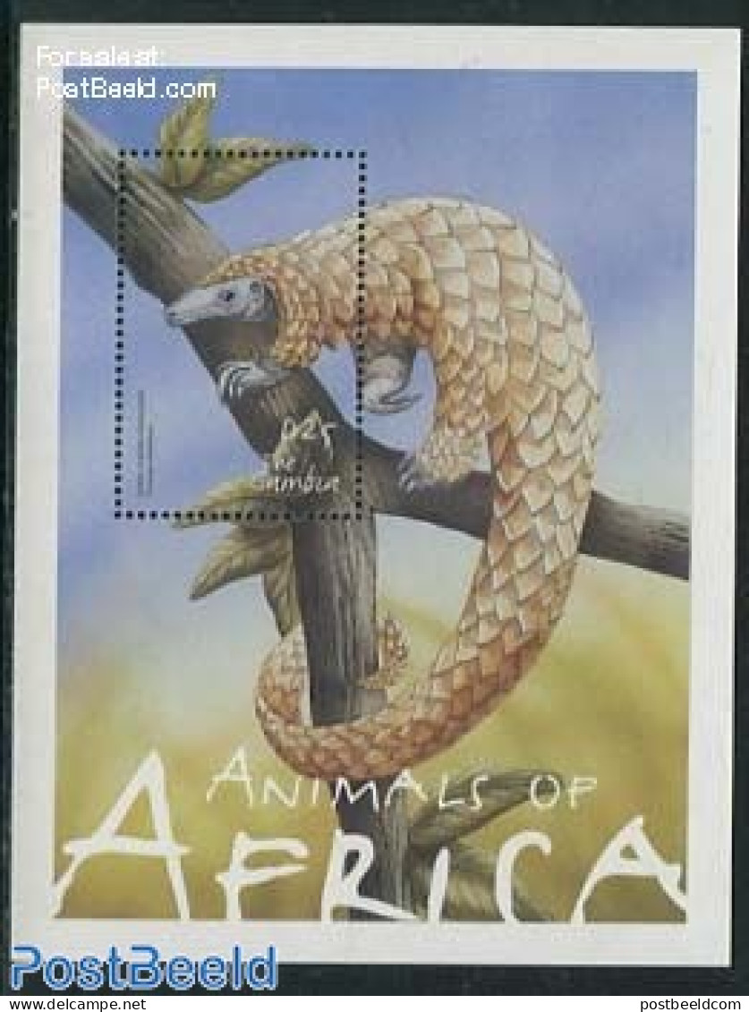 Gambia 2001 Long Tailed Pangolin S/s, Mint NH, Nature - Animals (others & Mixed) - Gambia (...-1964)