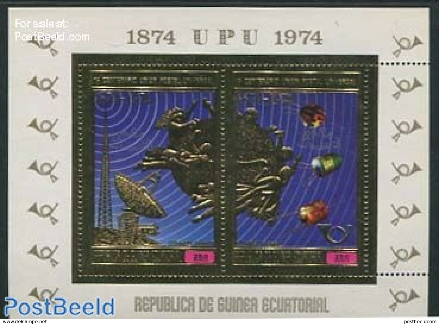 Equatorial Guinea 1974 UPU/ESPANA S/s, Mint NH, Science - Transport - Telecommunication - U.P.U. - Space Exploration - Telekom
