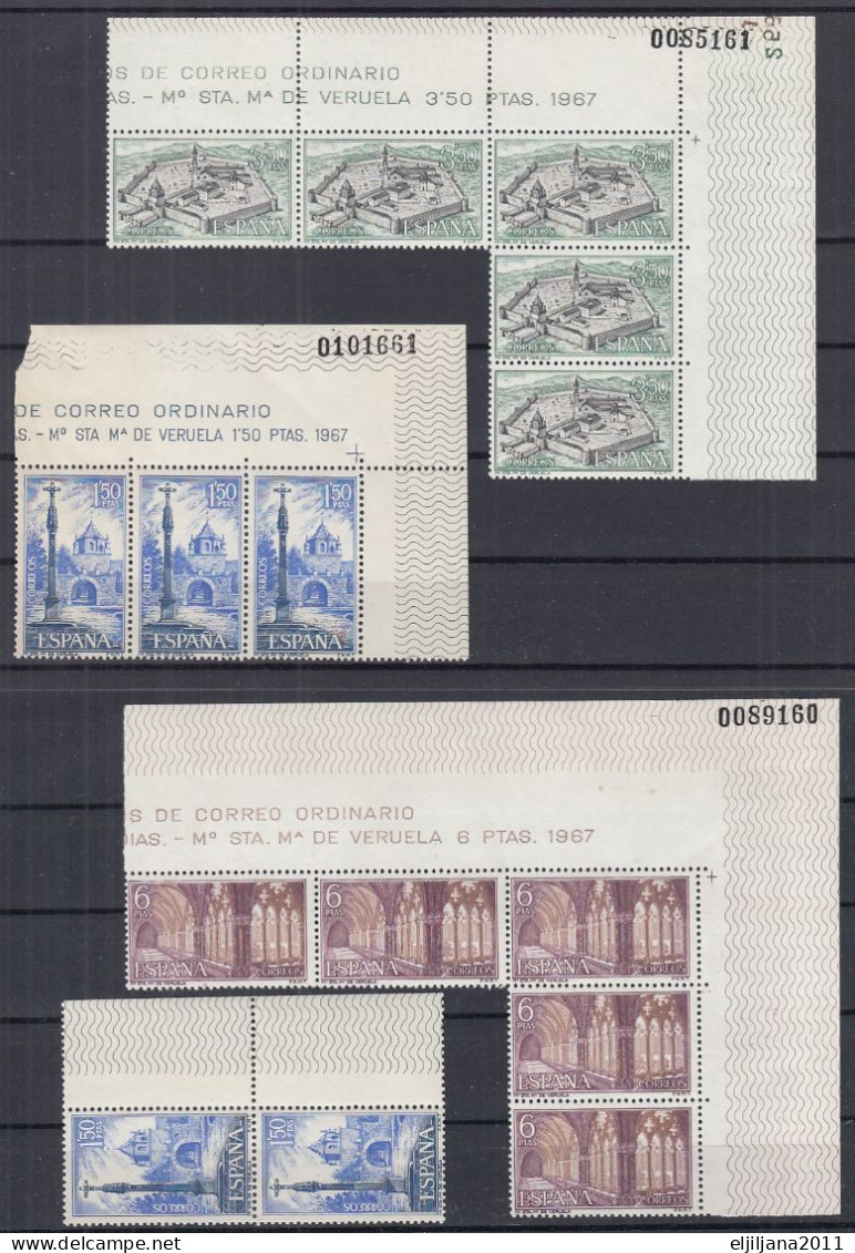 ⁕ SPAIN / ESPANA 1967 ⁕ Monasteries And Abbeys Mi.1728 - 1730 X 5 ⁕ MNH - See Scan - Neufs