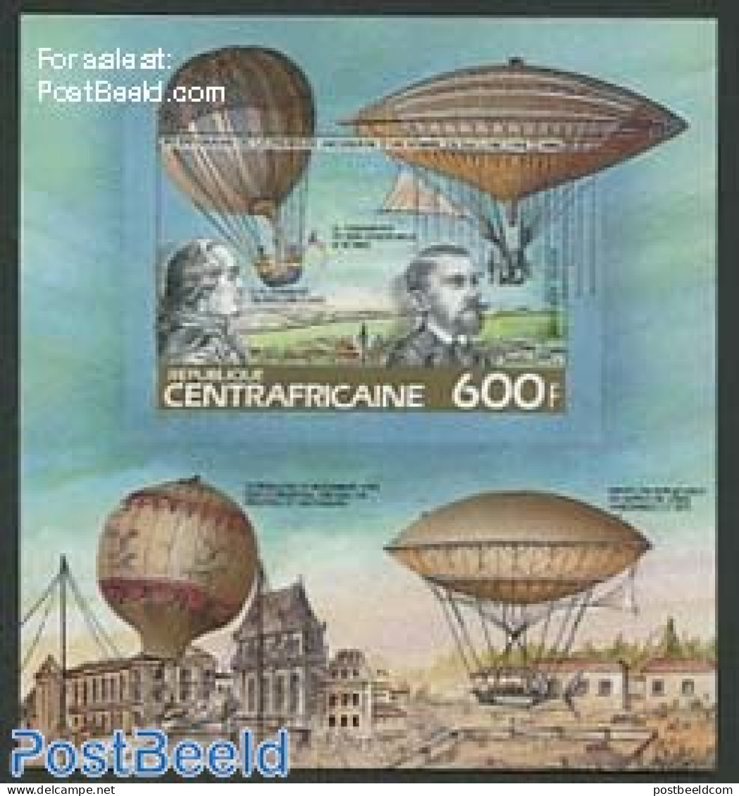 Central Africa 1983 Aviation Bicentenary S/s, Imperforated, Mint NH, Transport - Balloons - Airships
