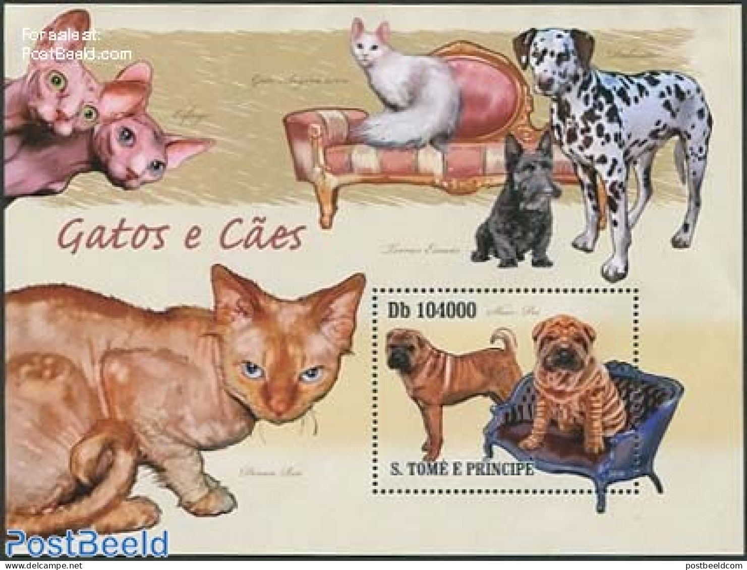 Sao Tome/Principe 2010 Cats & Dogs S/s, Mint NH, Nature - Cats - Dogs - Sao Tome Et Principe