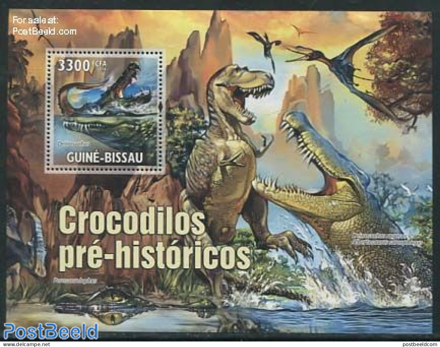 Guinea Bissau 2010 Preh. Crocodile S/s, Mint NH, Nature - Prehistoric Animals - Préhistoriques