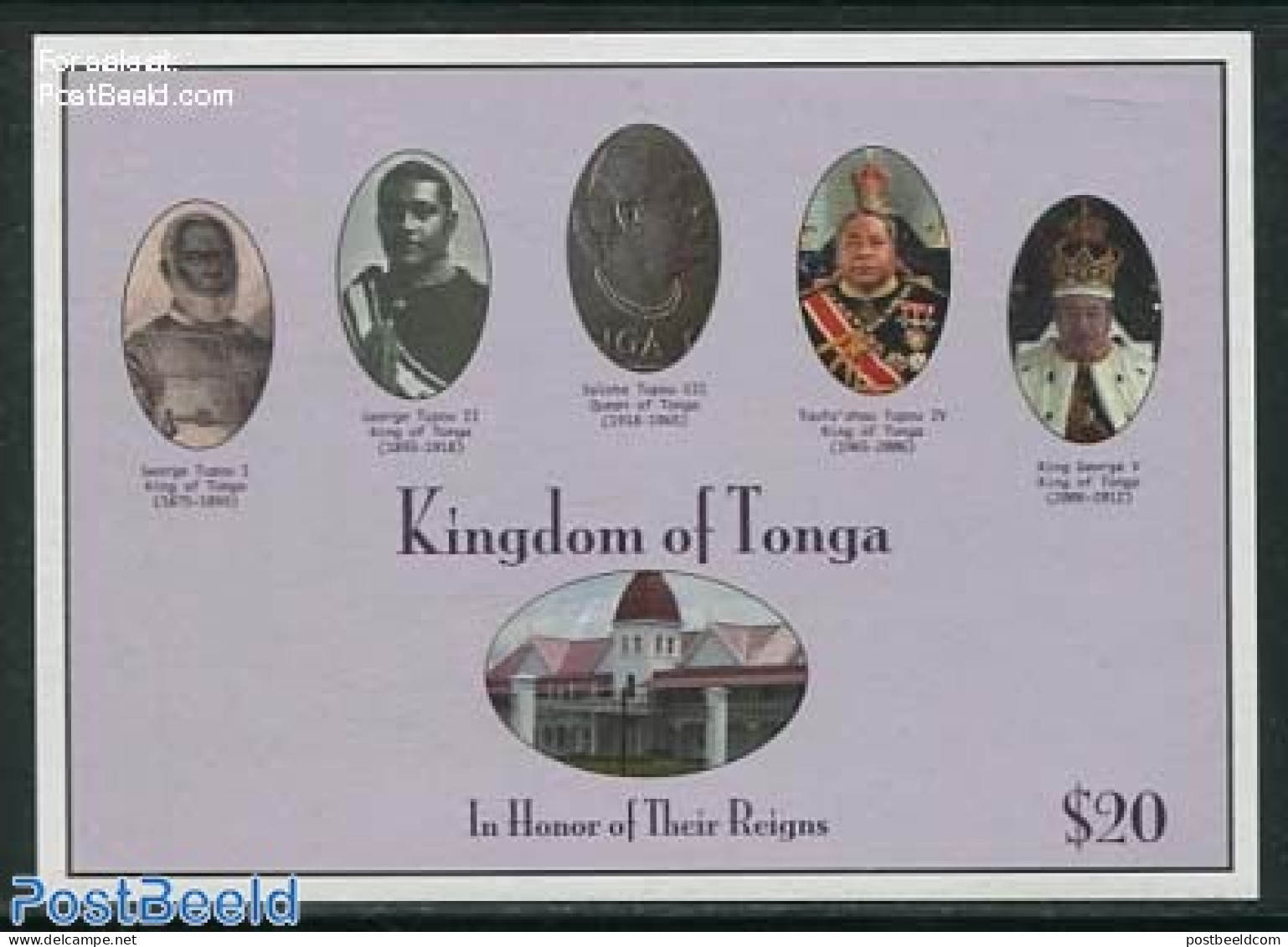 Tonga 2012 Kings & Queens Of Tonga S/s, Mint NH, History - Kings & Queens (Royalty) - Koniklijke Families