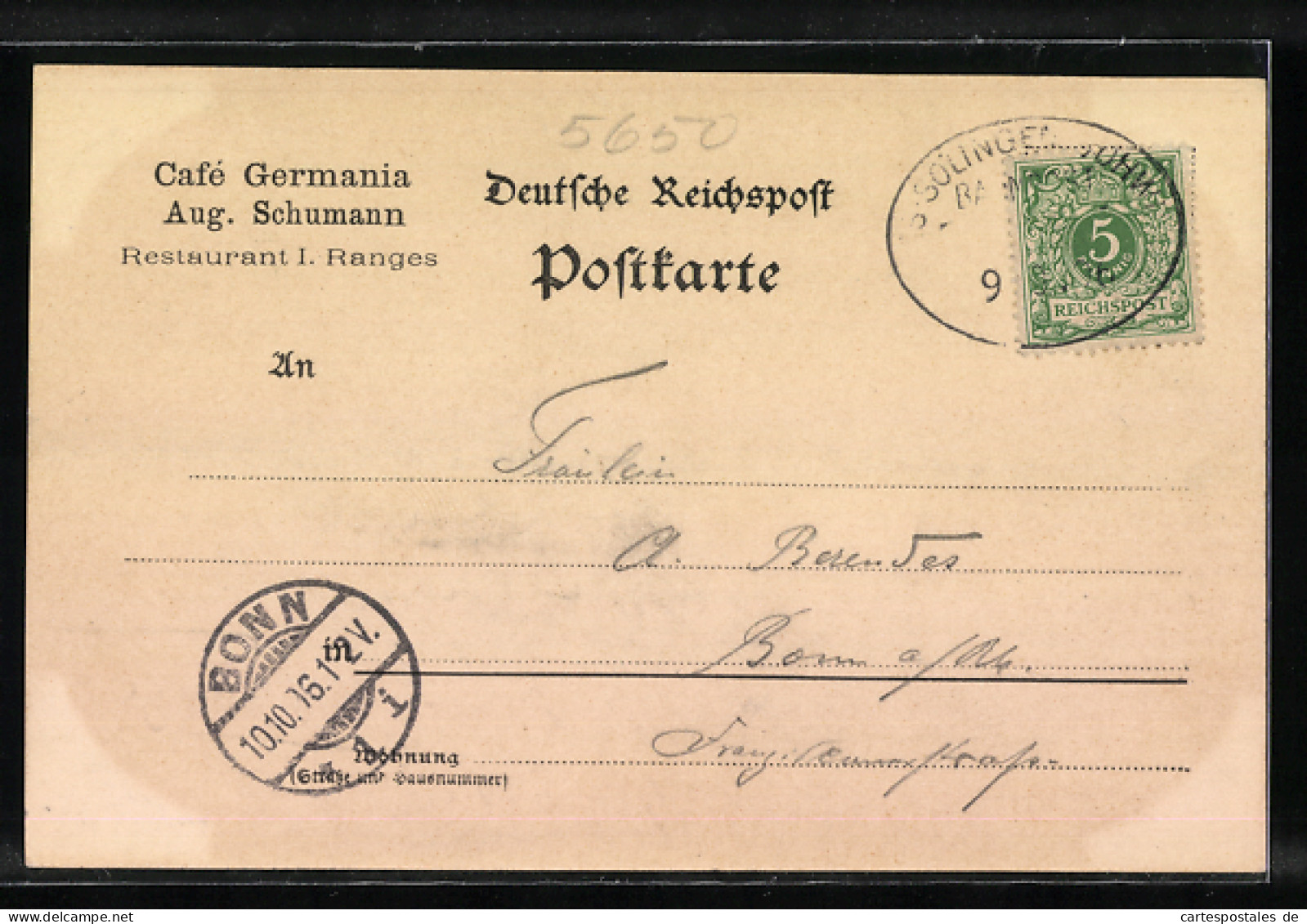 Lithographie Solingen, Cafe Germania V. Aug. Schumann, Aussen- Und Innenansicht  - Solingen