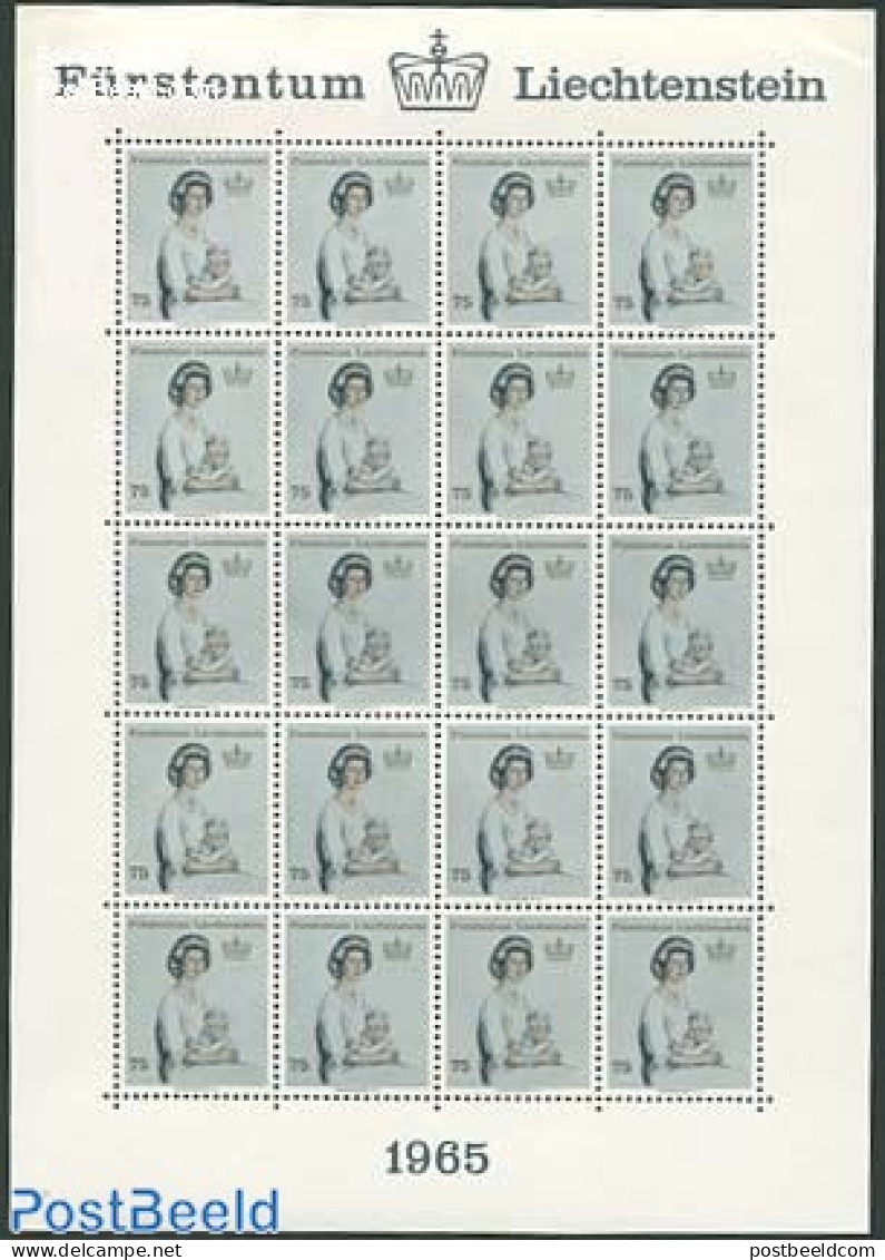 Liechtenstein 1965 Princess Gina M/s, Mint NH, History - Kings & Queens (Royalty) - Nuovi