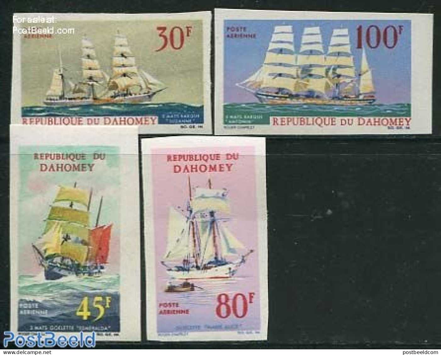 Dahomey 1967 Ships 4v, Imperforated, Mint NH, Transport - Ships And Boats - Barcos
