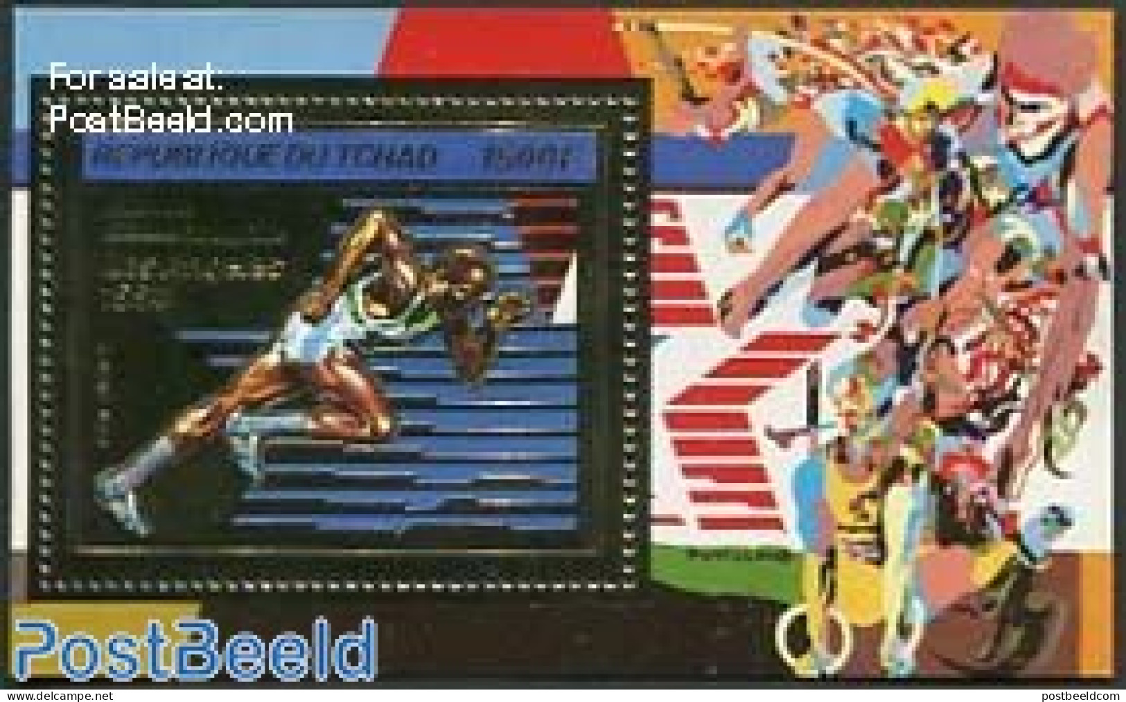 Chad 1982 Olympic Games Los Angeles S/s, Gold, Mint NH, Sport - Athletics - Olympic Games - Autres & Non Classés