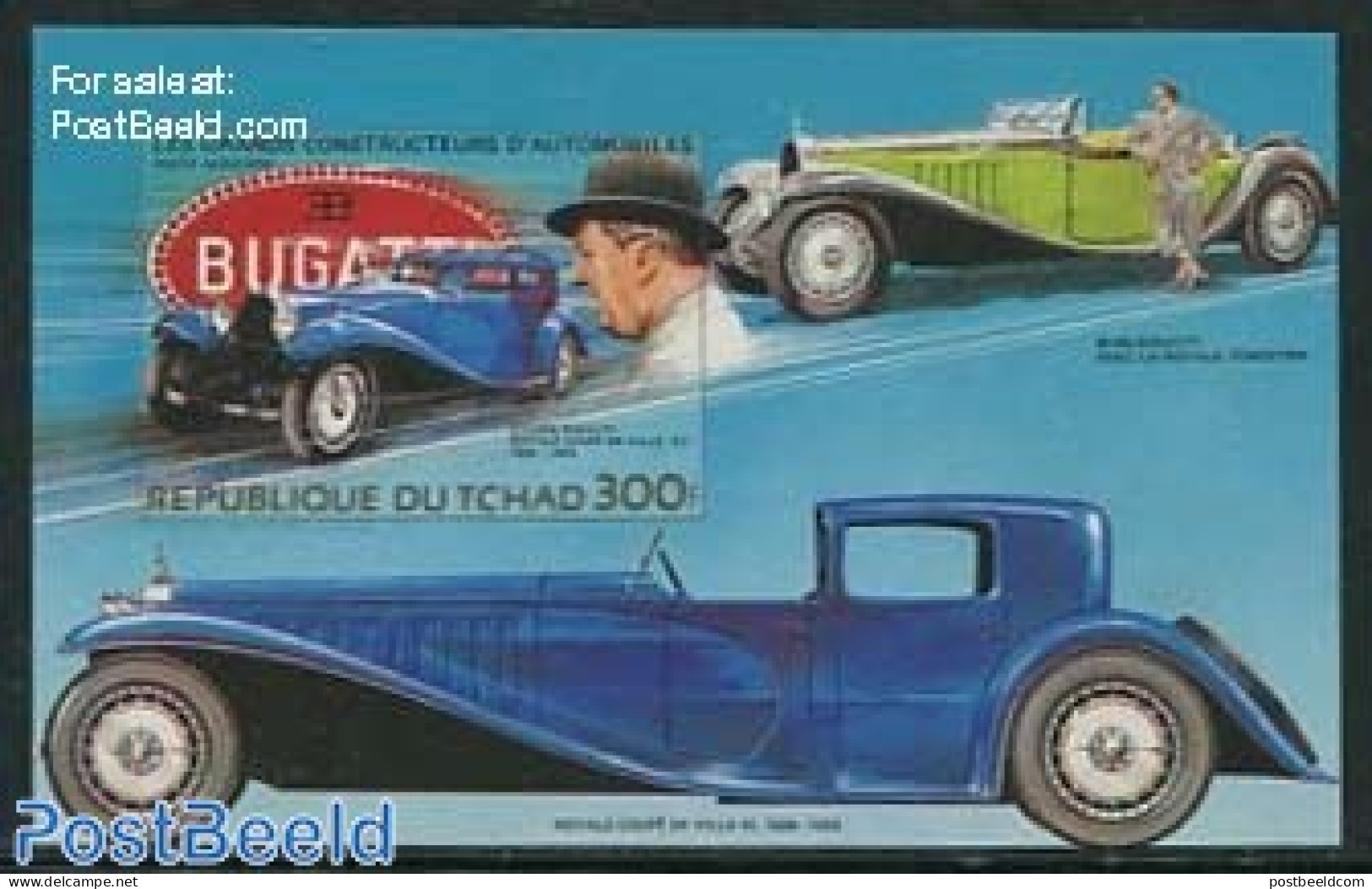 Chad 1983 Bugatti S/s, Imperforated, Mint NH, Transport - Automobiles - Andere & Zonder Classificatie